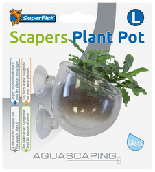 Superfish scapers glass plant pot