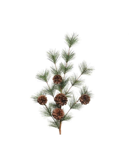 Decoris hardneedle branch pinecones green