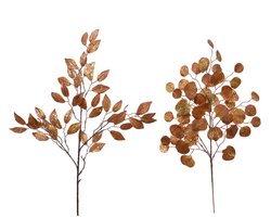 Tak glitter ronde bladeren mosterd 2 assorti