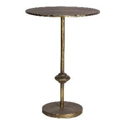 PTMD Tamira Gold metal simple table round on foot