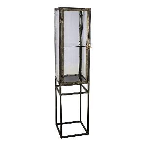 PTMD Teri metal vitrine cabinet Glass Shelve brass