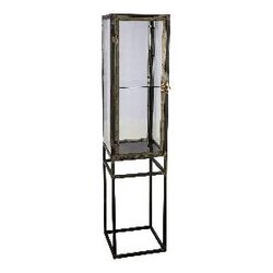 PTMD Teri metal vitrine cabinet Glass Shelve brass