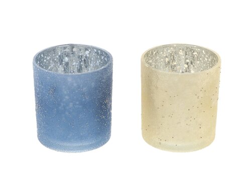 Theelicht glitter d9h10cm mix a2