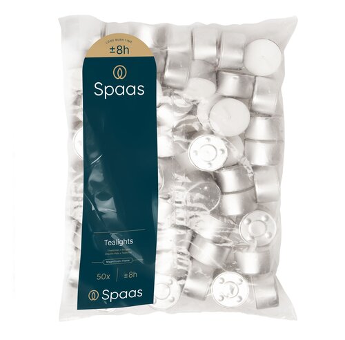 Spaas 50 theelichten 8u