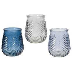 Decoris Theelichthouder glas 3kl.ass