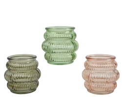 Theelichthouder glas d8h7.8cm a3