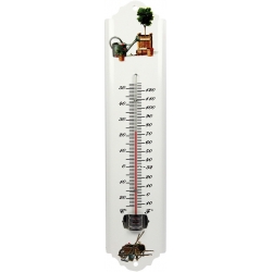 Thermometer metaal wit 30cm