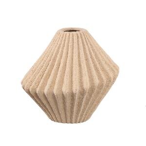 PTMD Tiggy Cream porselain ribbed angular shaped pot L