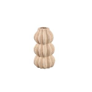 PTMD Tiggy Cream porselain round ribbed pot layered