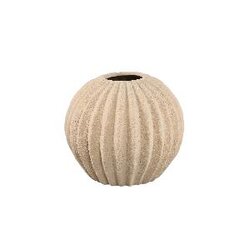 PTMD Tiggy Cream porselain round ribbed pot S