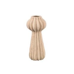 PTMD Tiggy Cream porselain round ribbed pot with bulb