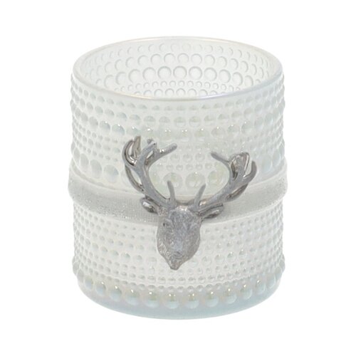Tlicht rendier d7h8.2cm frosted wit