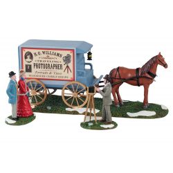 Lemax Traveling Photographer Wagon, Set Of 3