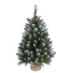 Triumph Tree Empress kerstboom w burlap groen frosted TIPS 184 - h90xd71cm