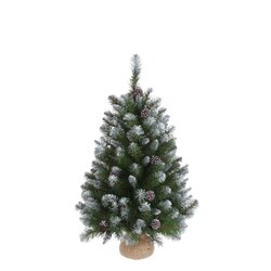 Triumph Tree Empress kerstboom w burlap groen frosted TIPS 86 - h60xd46cm