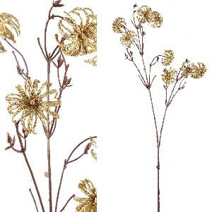 PTMD Twig Plant gold glitter clematis seeds spray