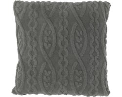 Unique living Kussen pleun 45x45cm donkergrijs