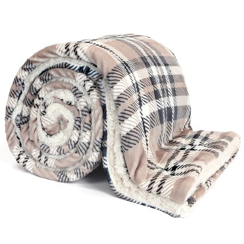 Unique living Plaid larsson 2l200b150cm taupe/zwart