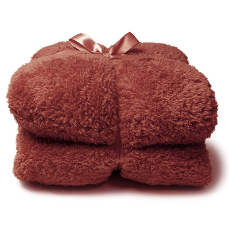 Unique living Plaid teddy 200x150cm marsala