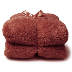 Unique living Plaid teddy 200x150cm marsala