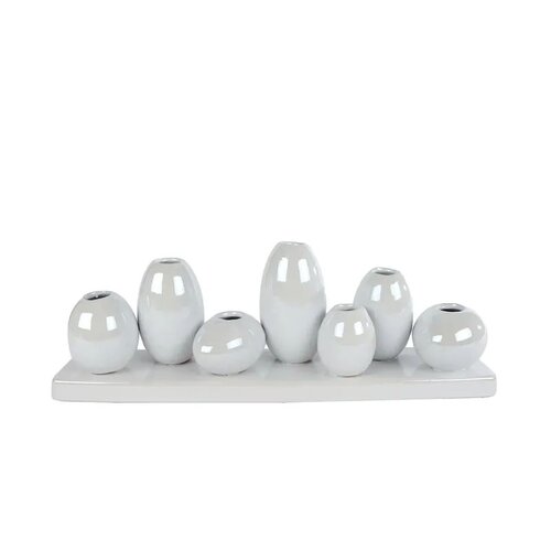 Vaas aardew 30x8x10cm wit