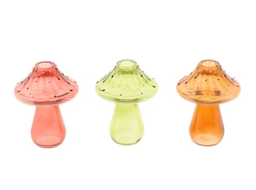 Vaas paddestoel d10.5h14.5cm mix 3 assortie