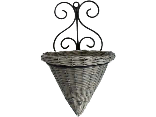 Van der Leeden Wandhanger rotan ijzer grijs