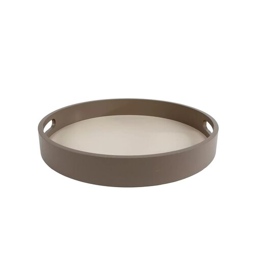 van Manen Dienblad hout 30x30x4cm offwhite/taupe