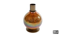 van Manen Kandelaar l9b9h12cm creme/bruin