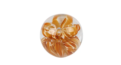 van Manen Sculptuur bal glas 8x8x8cm amber