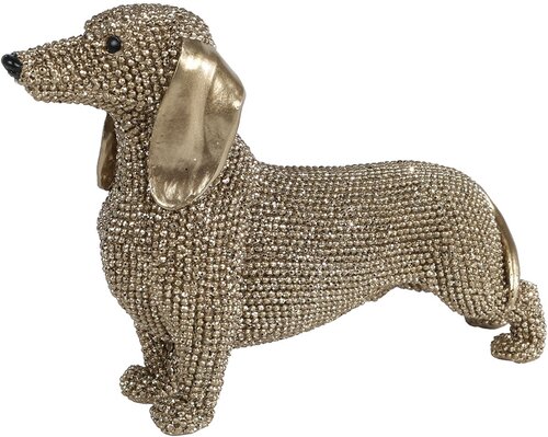 van Manen Sculptuur teckel 18x6x12cm goud