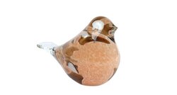 van Manen Sculptuur vogel glas 15x7x9cm beige