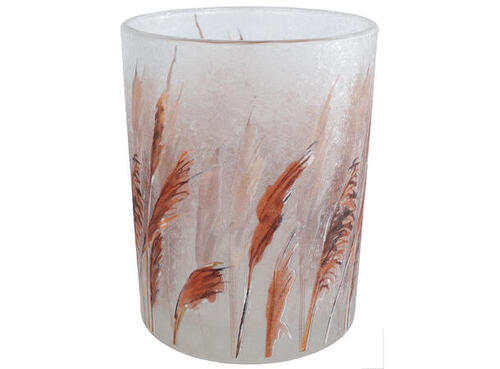 van Manen Theelichthouder gls 10x10x12.5cm bg/br