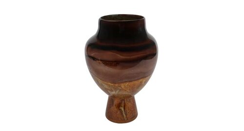 van Manen Vaas glas 21x21x32cm mbr/bruin