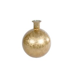 van Manen Vaas glas kristal goud l20b20h25cm