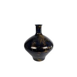 van Manen Vaas glas zwart/goud l37b37h46cm