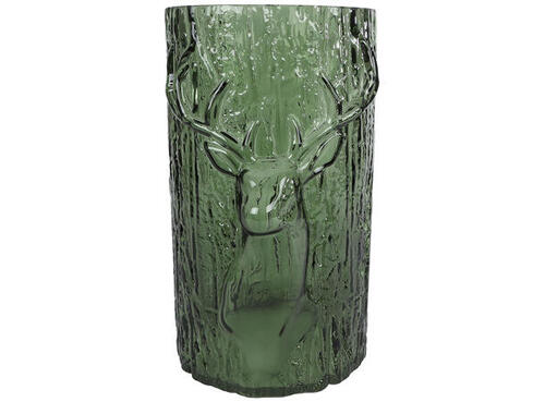 van Manen Vaas hert glas 18x18x26cm groen