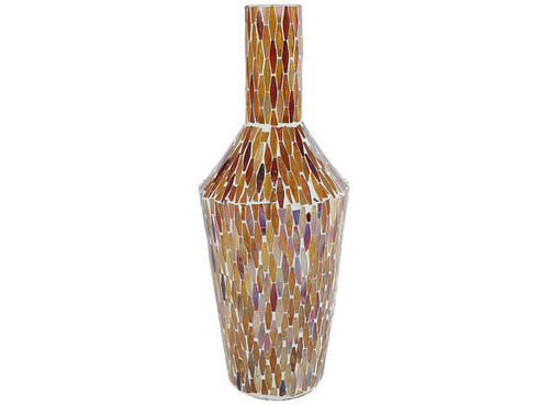 van Manen Vaas mozaiek glas 18x18x39cm bruin