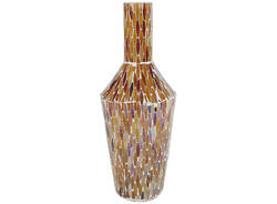 van Manen Vaas mozaiek glas 18x18x39cm bruin