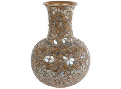 van Manen Vaas mozaiek glas 26x26x36cm goud