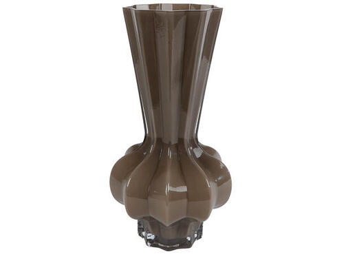 van Manen Vaas solid glas 17x17x32cm taupe
