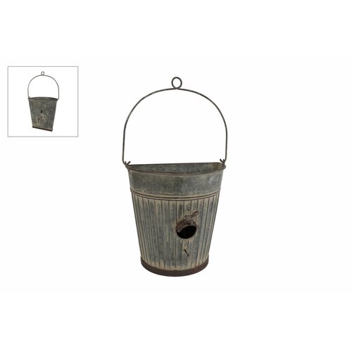 Van Manen Vogelhuisje bucket zink 26x16x25cm
