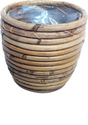 VDL Pot rond ballon streep d13h11cm grijs