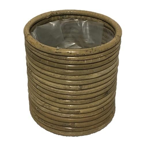 VDL Pot rond streep d14h18cm grijs