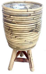 VDL Pot streep op poten grijs d20h33cm