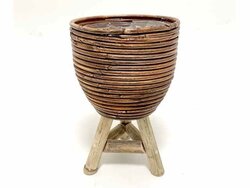 VDL Pot stripe-legs d18h28cm brons
