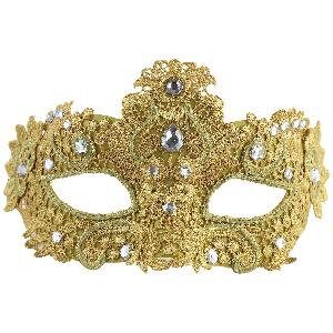 PTMD Venetian Mask yellow synthetic with lace mask