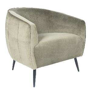 PTMD Vinn Velvet Green fauteuil black metal legs KD
