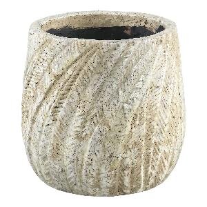 PTMD Vita Cream ceramic palm pot round S