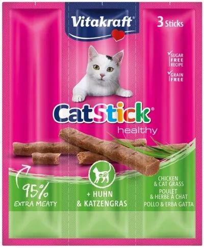 Vitakraft Cat-stick mini kip&kattengras